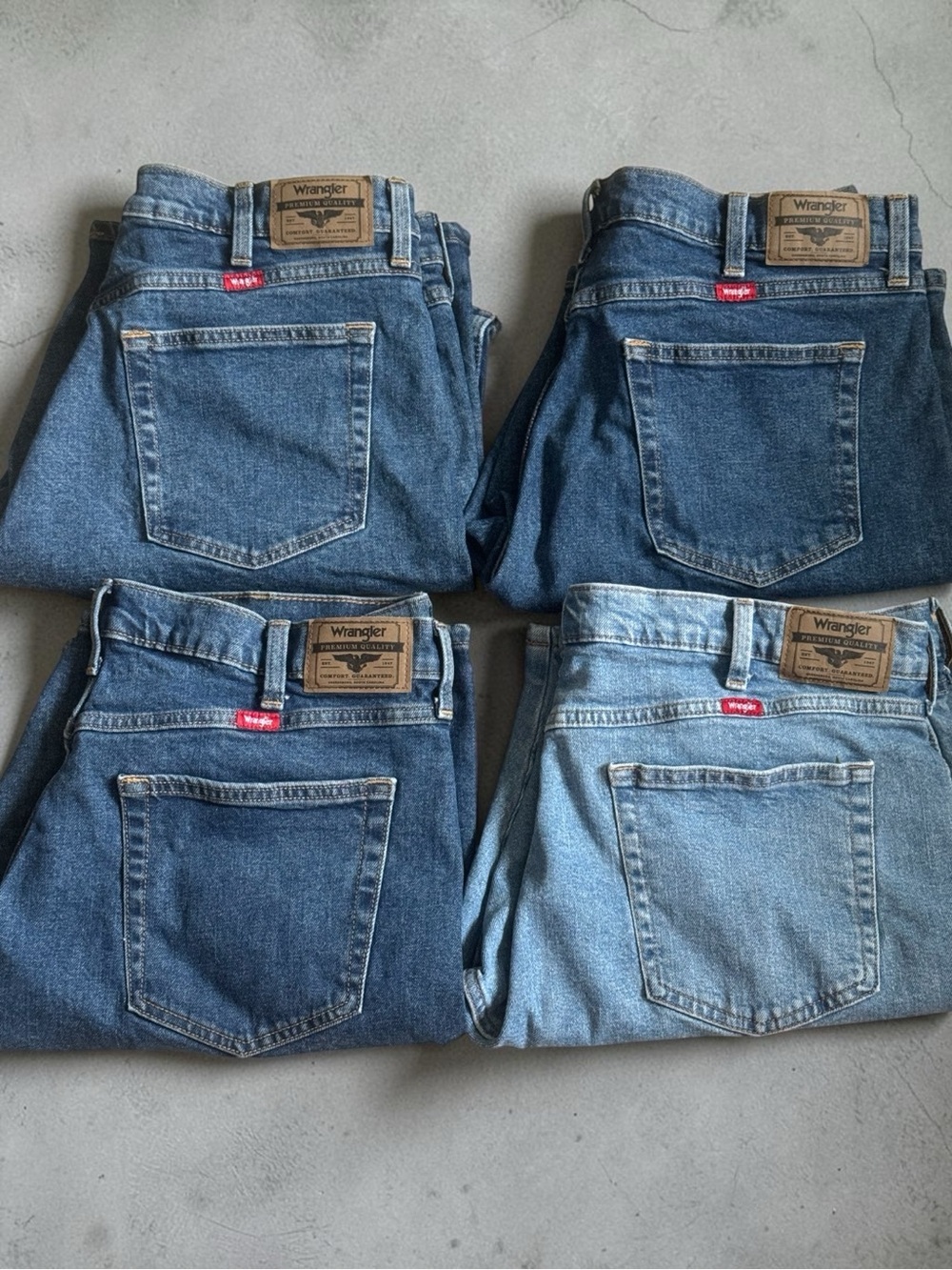 4 Pr. Wrangler Men's Denim Jean Shorts Size 36 NWOT